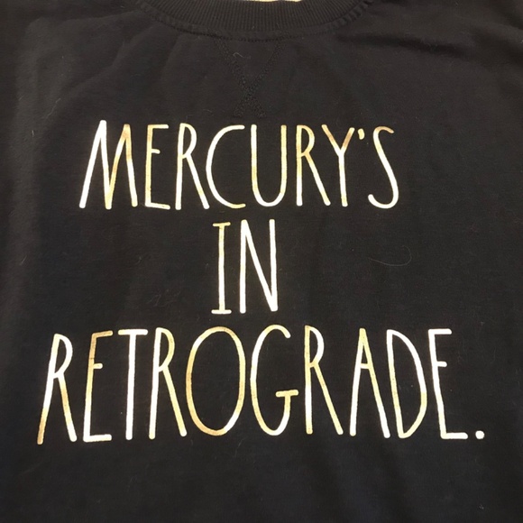Rae Dunn long sleeve lightweight black “Mercury’s in Retrograde.” sweatshirt (M) - Picture 8 of 14
